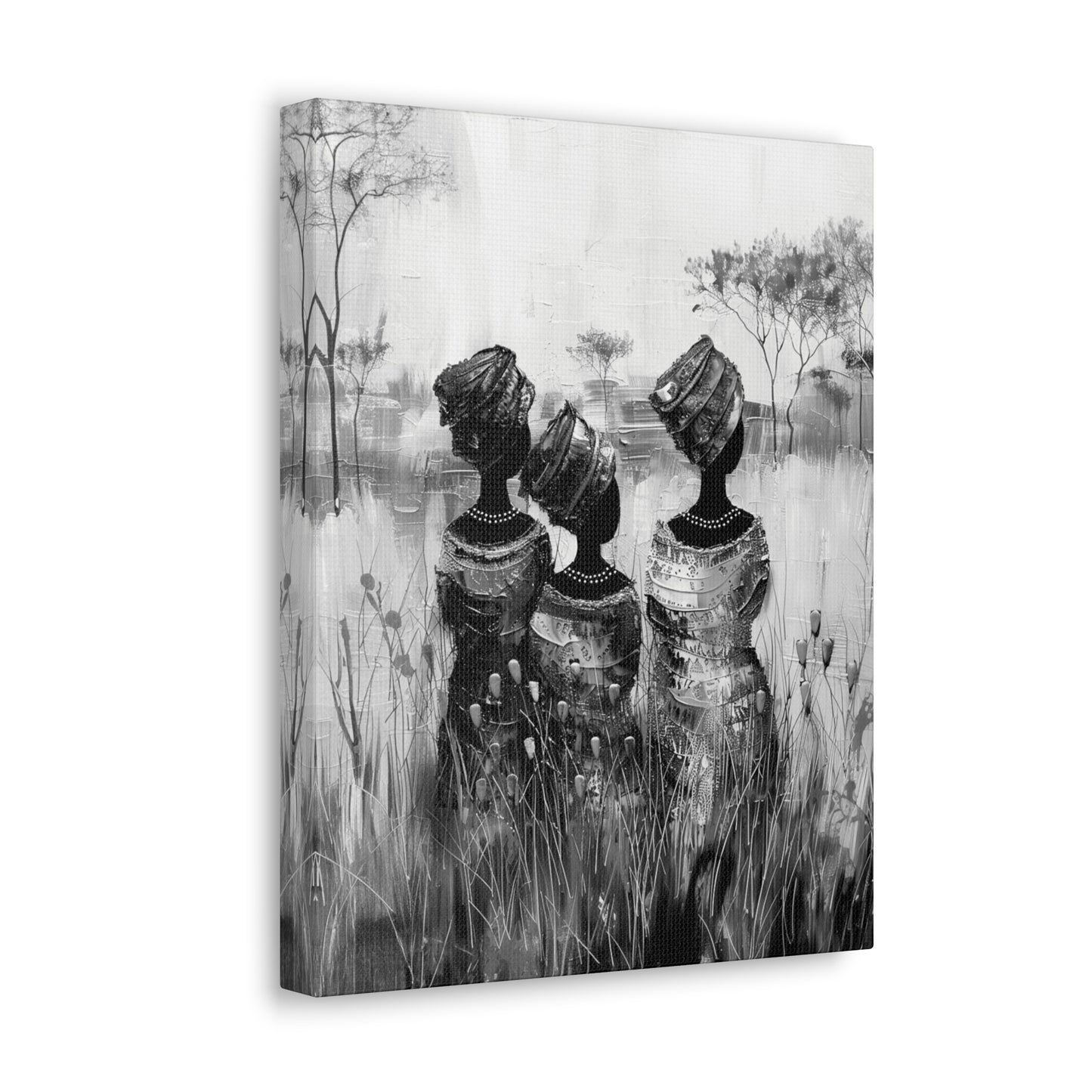 Sisters of the Savannah - Canvas b&w Wall Art