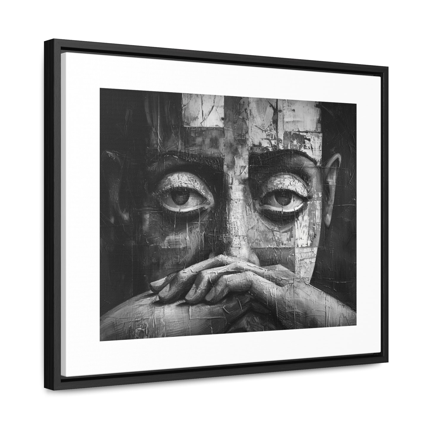 Silent Contemplation - Framed Canvas b&w Wall Art