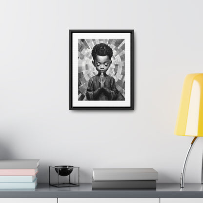 Radiance of Grace - Framed Canvas b&w Wall Art