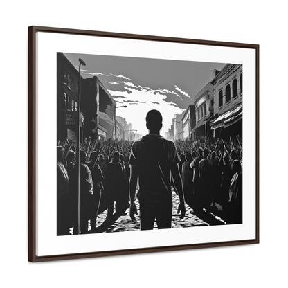 ሳይደፈርስ አይጠራም - Framed Canvas b&w Wall Art