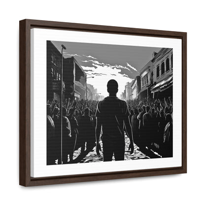 ሳይደፈርስ አይጠራም - Framed Canvas b&w Wall Art