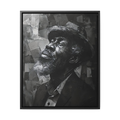 Gratitude's Whisper ተመስገን አምላኬ - Framed Canvas b&w Wall Art