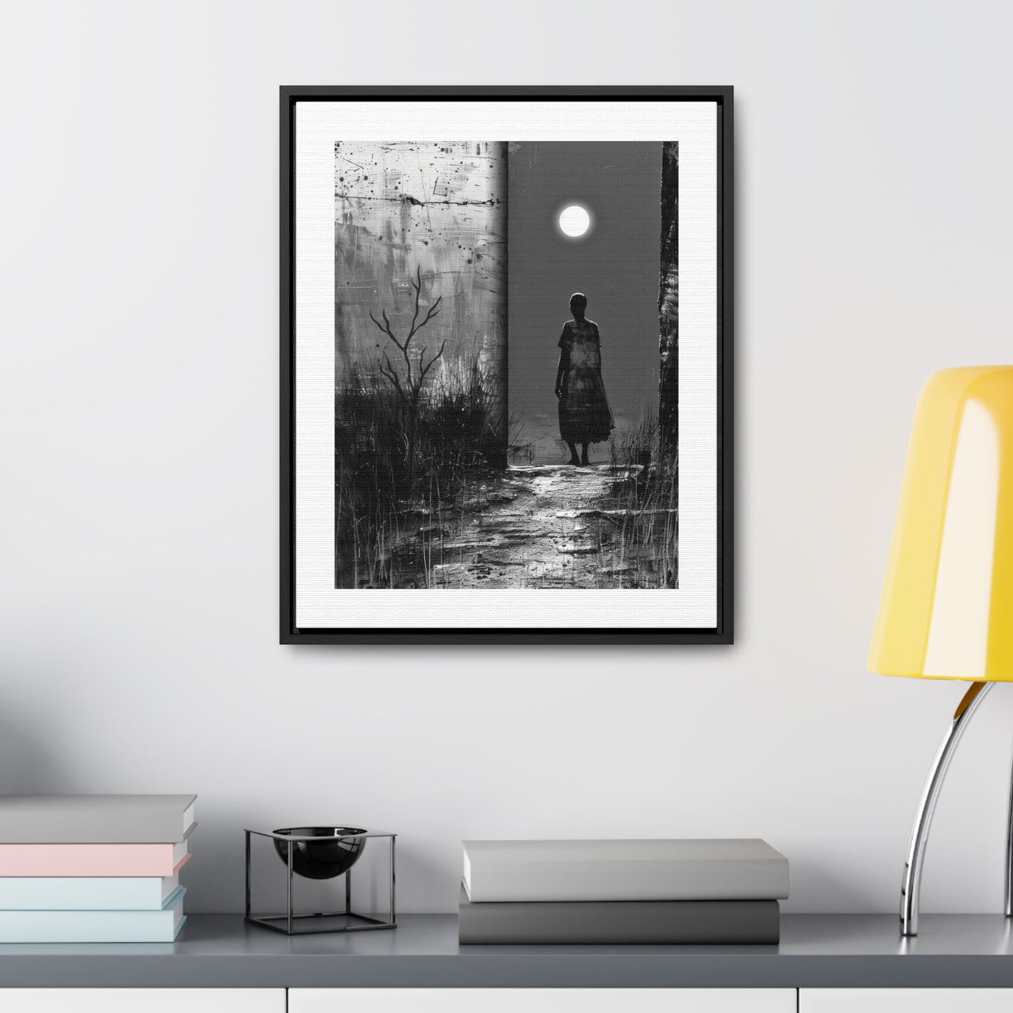 Turned the Corner - Framed Canvas b&w Wall Art