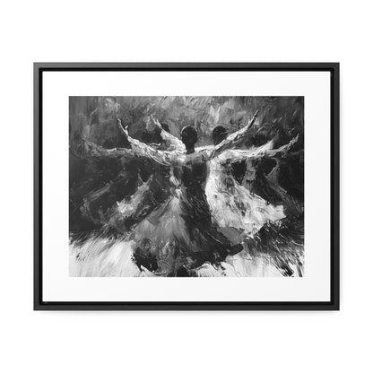 Hearts Wide and Lifted - Framed Canvas b&w Wall Art
