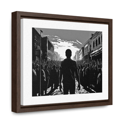 ሳይደፈርስ አይጠራም - Framed Canvas b&w Wall Art