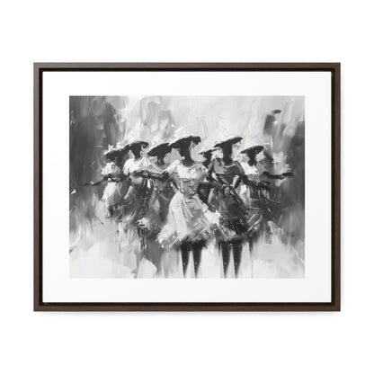 Rhythms of Joy - Framed Canvas b&w Wall Art