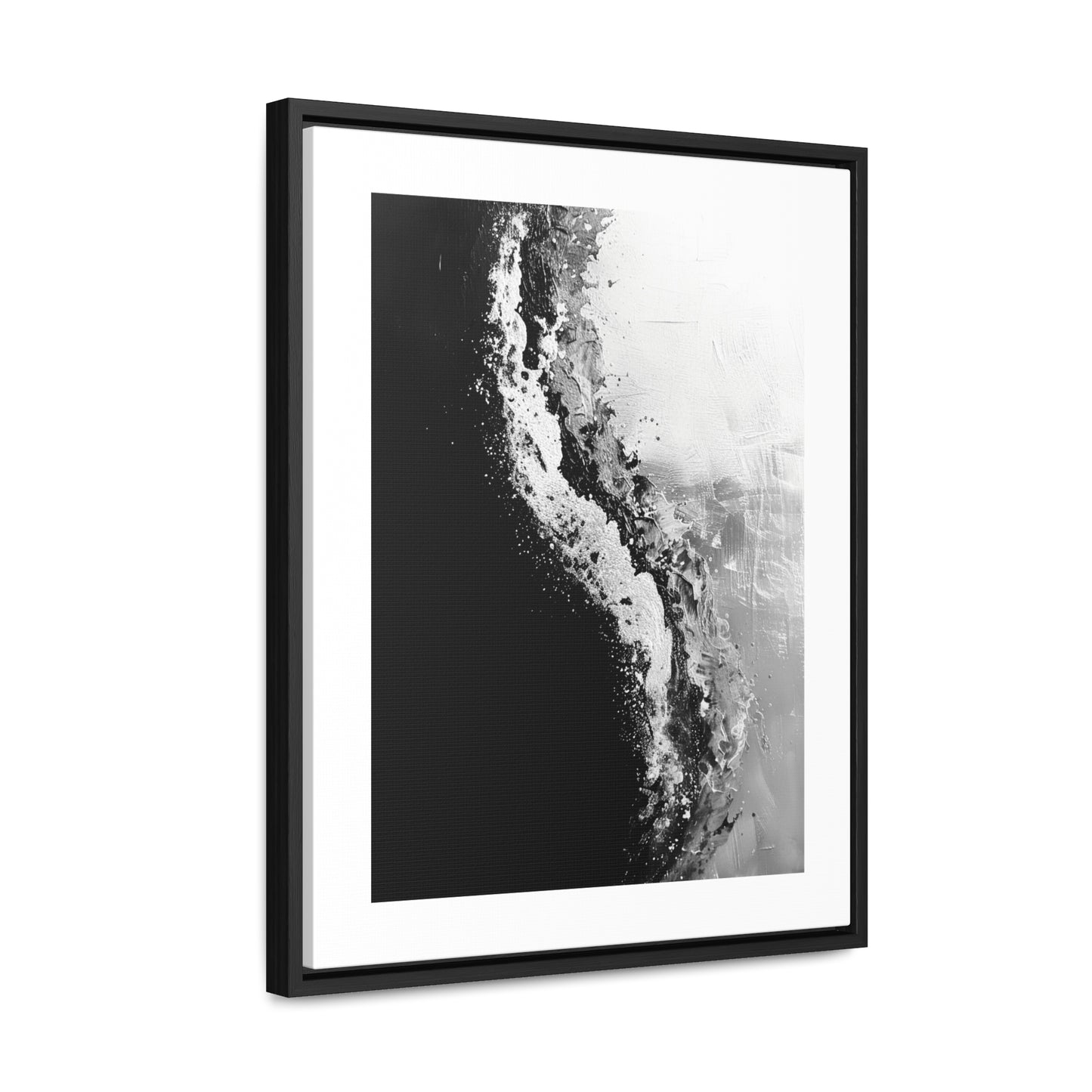 Yin Yang Shore - Framed Canvas b&w Wall Art