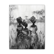 Sisters of the Savannah - Canvas b&w Wall Art