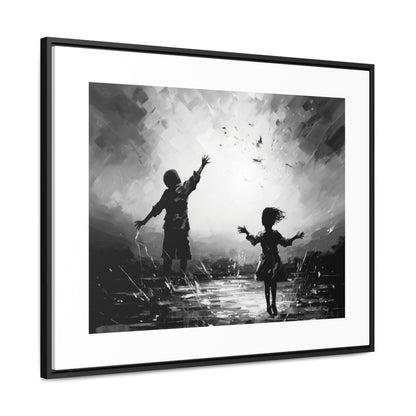 Playing with Light - Framed Canvas b&w Wall Art