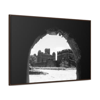 Through the Lion's Jaws - Framed Canvas Photography b&w