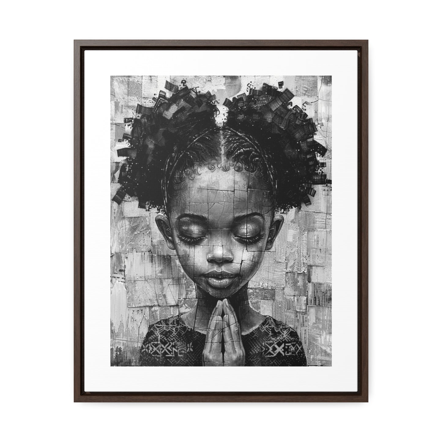 Whispers of Hope - Framed Canvas b&w Wall Art