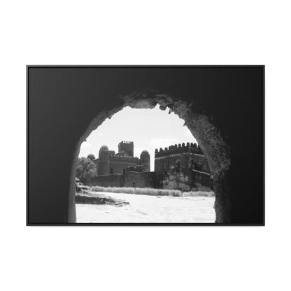 Through the Lion's Jaws - Framed Canvas Photography b&w