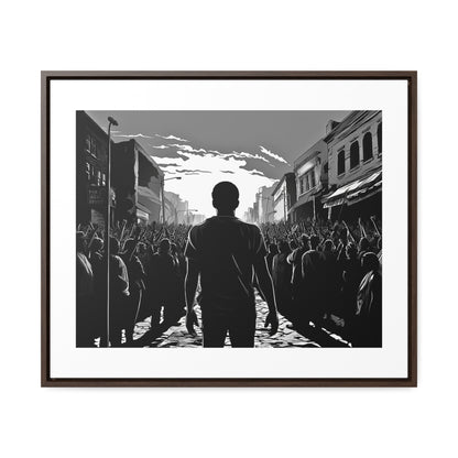 ሳይደፈርስ አይጠራም - Framed Canvas b&w Wall Art