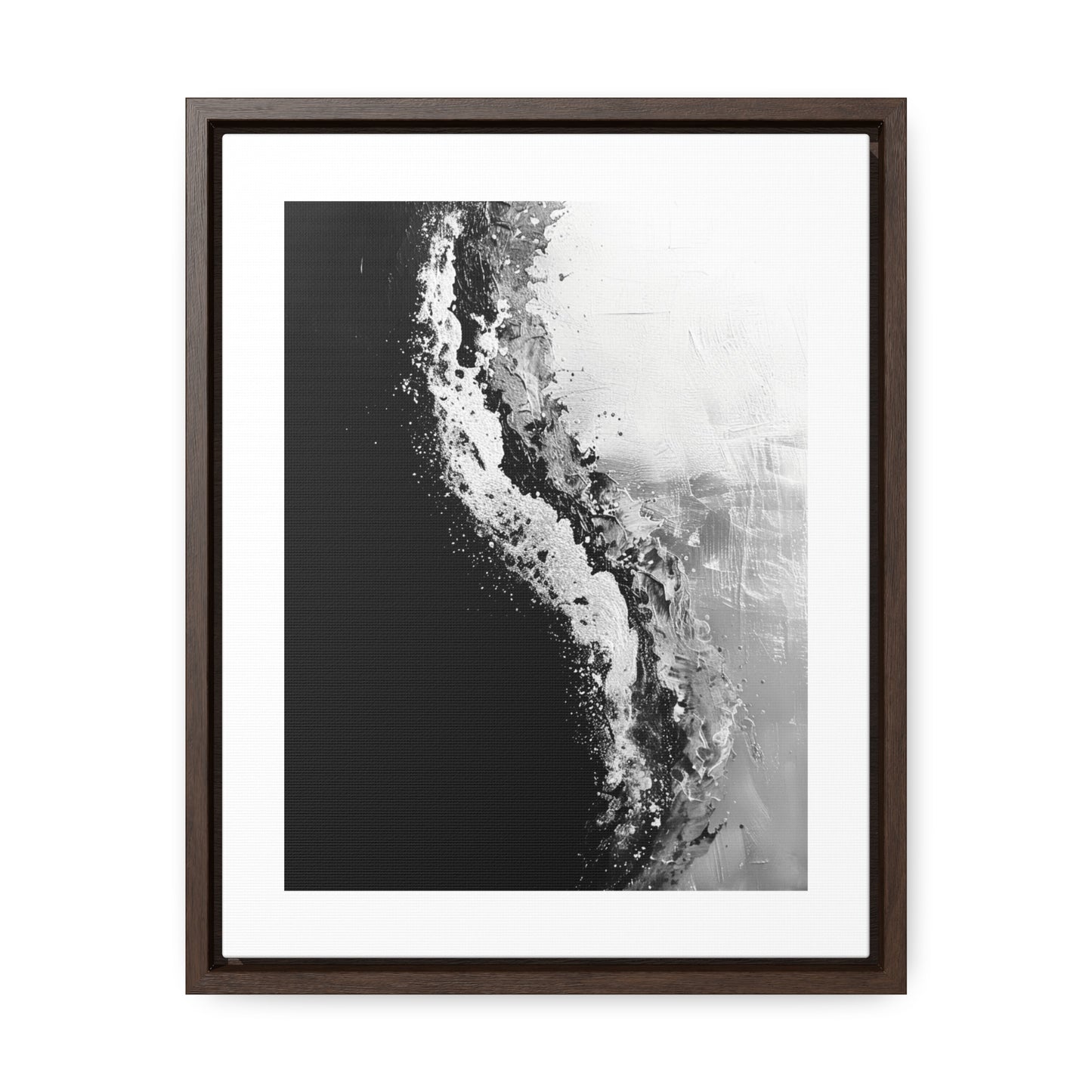 Yin Yang Shore - Framed Canvas b&w Wall Art