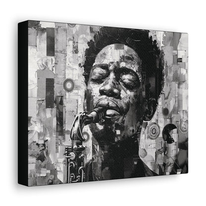 Soul of the Sax - Canvas b&w Wall Art