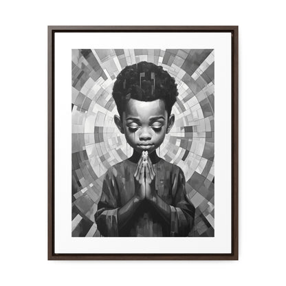 Radiance of Grace - Framed Canvas b&w Wall Art