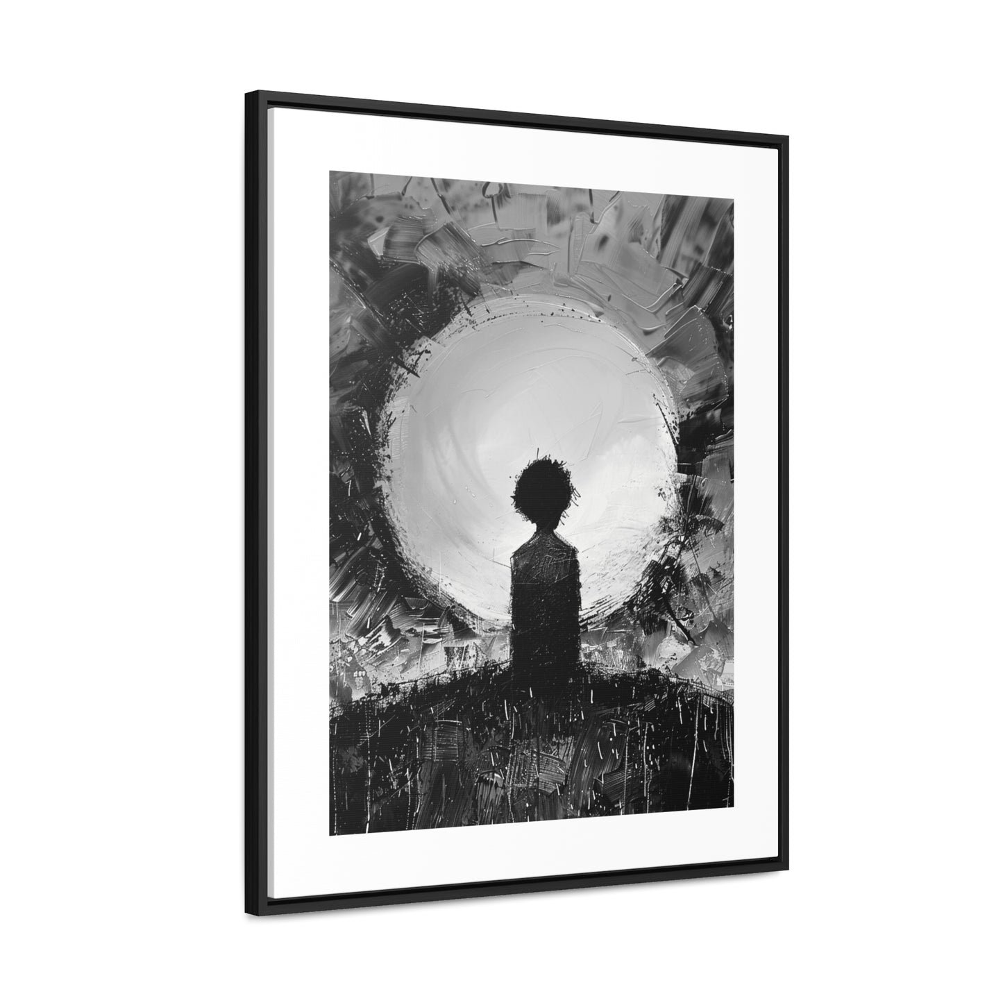A Dawn of Promise - Framed Canvas b&w Wall Art
