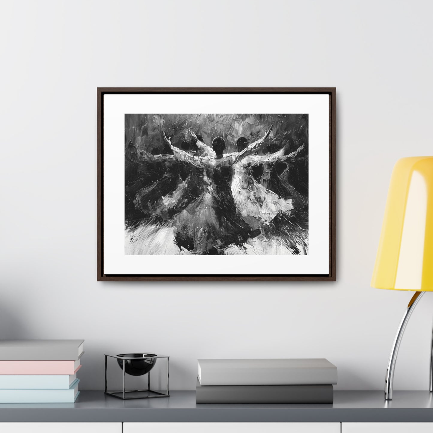 Hearts Wide and Lifted - Framed Canvas b&w Wall Art