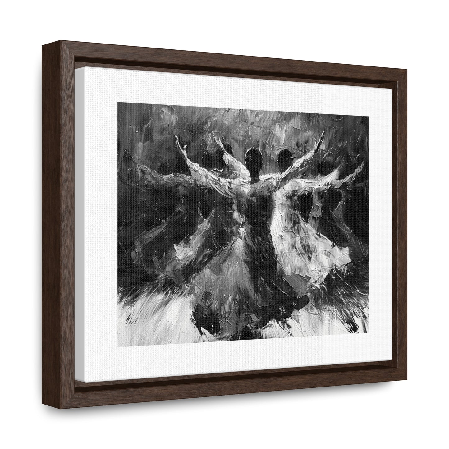 Hearts Wide and Lifted - Framed Canvas b&w Wall Art