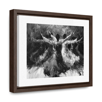 Hearts Wide and Lifted - Framed Canvas b&w Wall Art