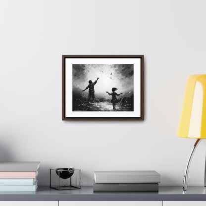 Playing with Light - Framed Canvas b&w Wall Art