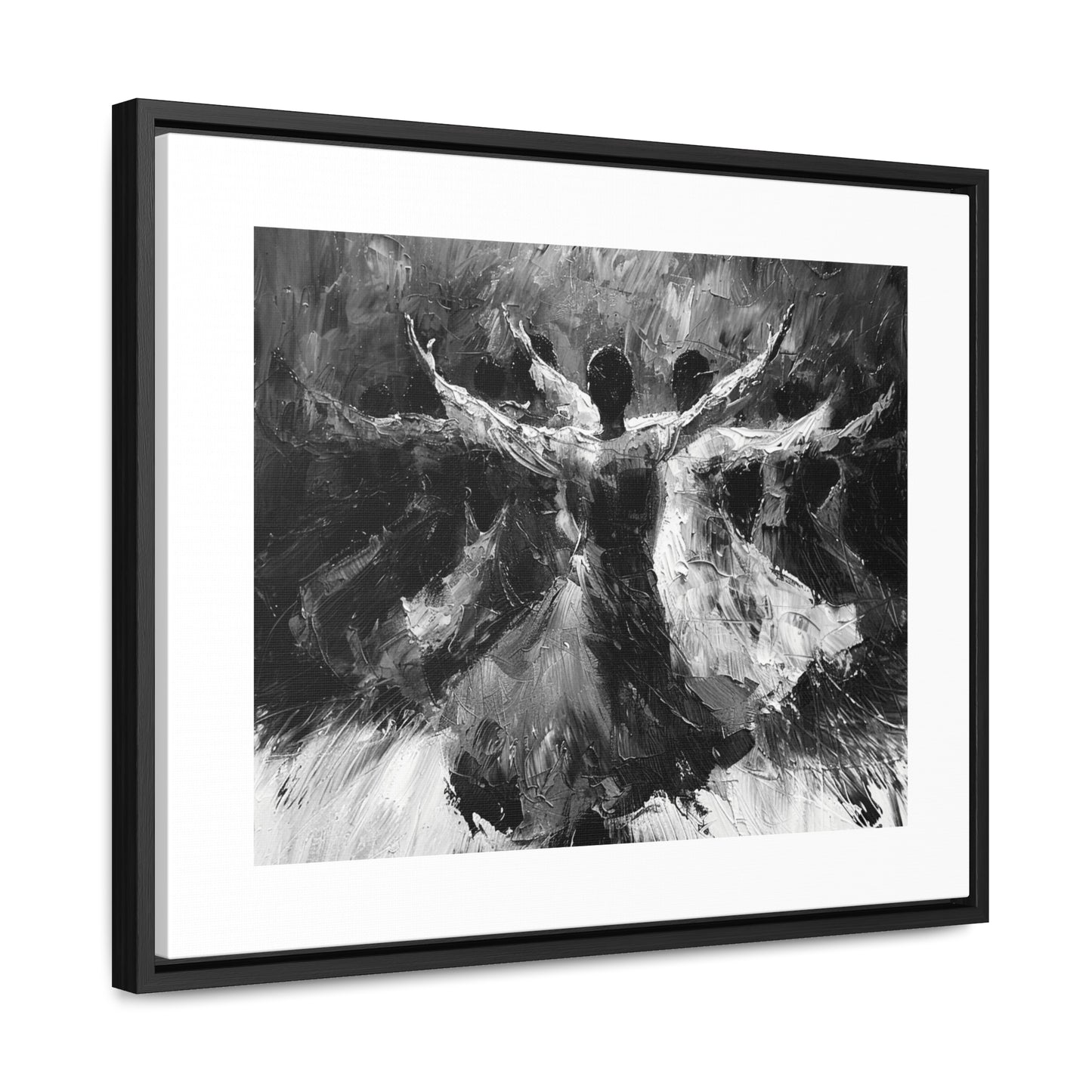 Hearts Wide and Lifted - Framed Canvas b&w Wall Art