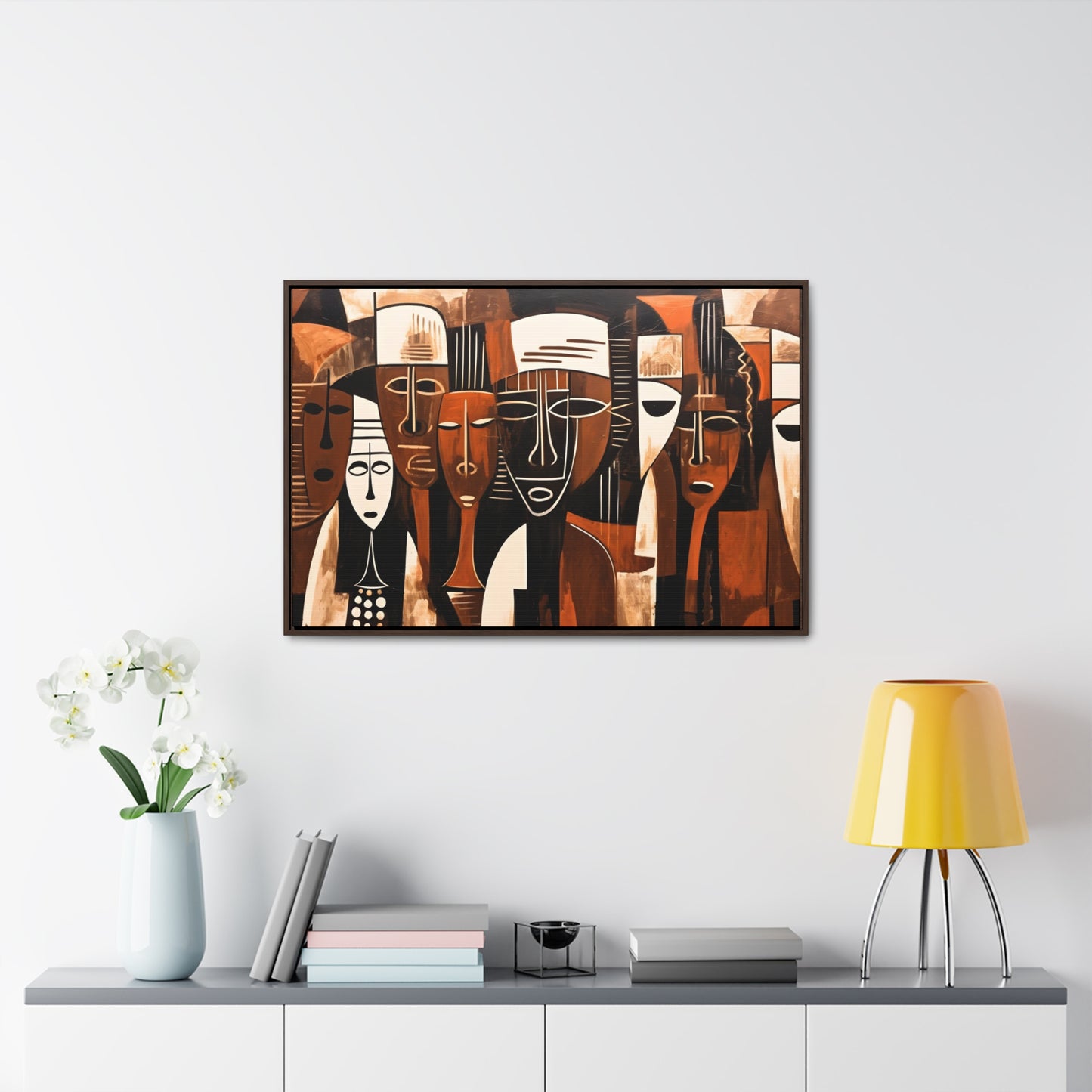 Ancestral Legacy on Ethnic Guise - Framed Canvas Wall Art