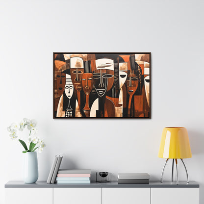 Ancestral Legacy on Ethnic Guise - Framed Canvas Wall Art