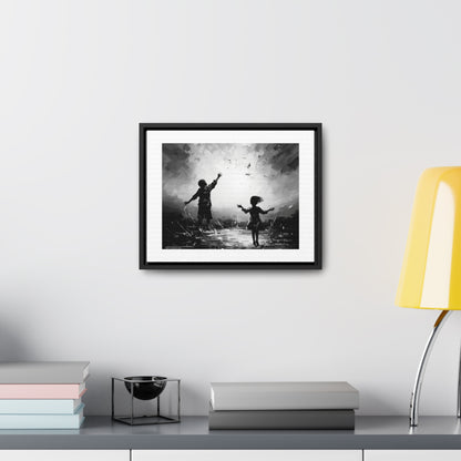 Playing with Light - Framed Canvas b&w Wall Art