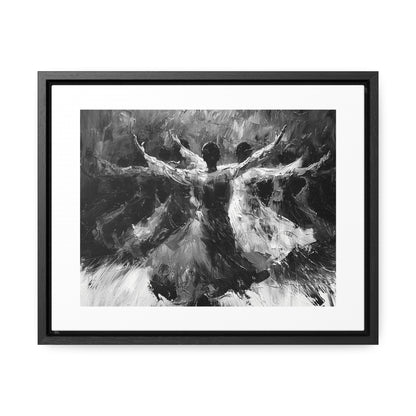 Hearts Wide and Lifted - Framed Canvas b&w Wall Art
