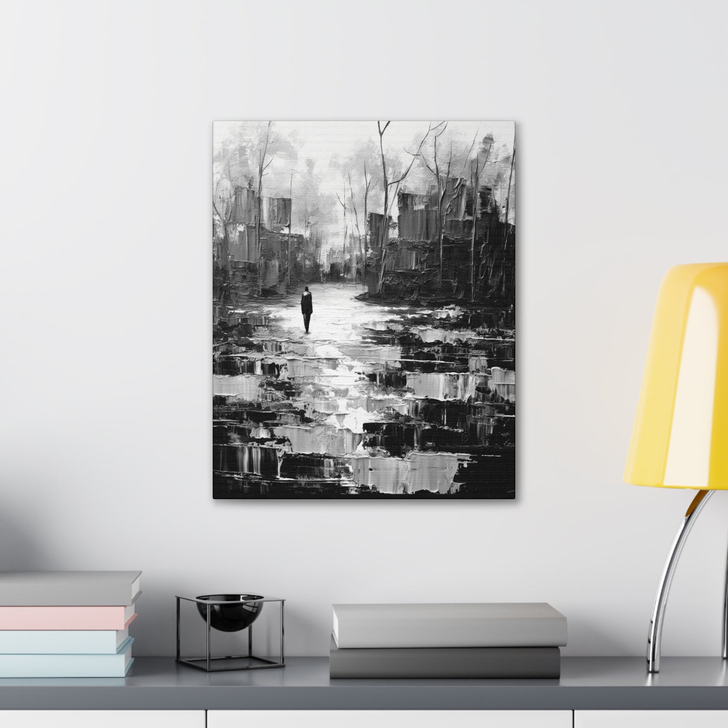 Solitude's Wisdom - Canvas b&w Wall Art