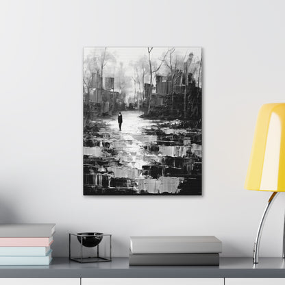 Solitude's Wisdom - Canvas b&w Wall Art