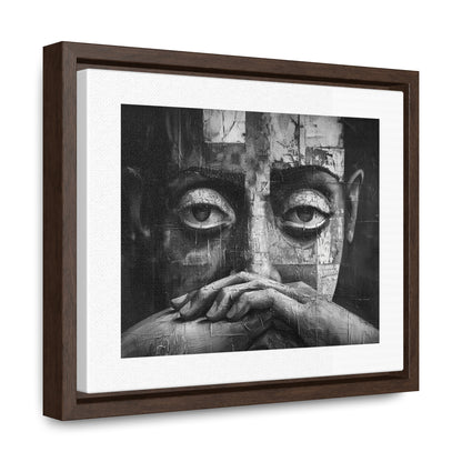 Silent Contemplation - Framed Canvas b&w Wall Art