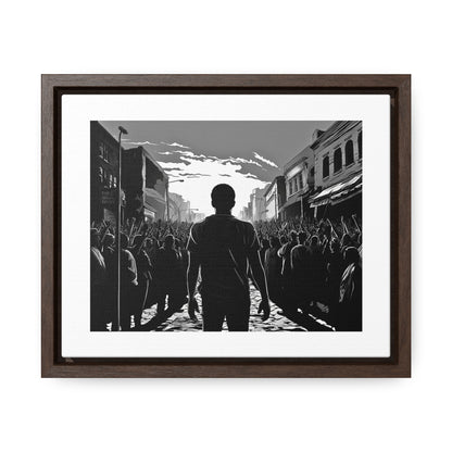 ሳይደፈርስ አይጠራም - Framed Canvas b&w Wall Art