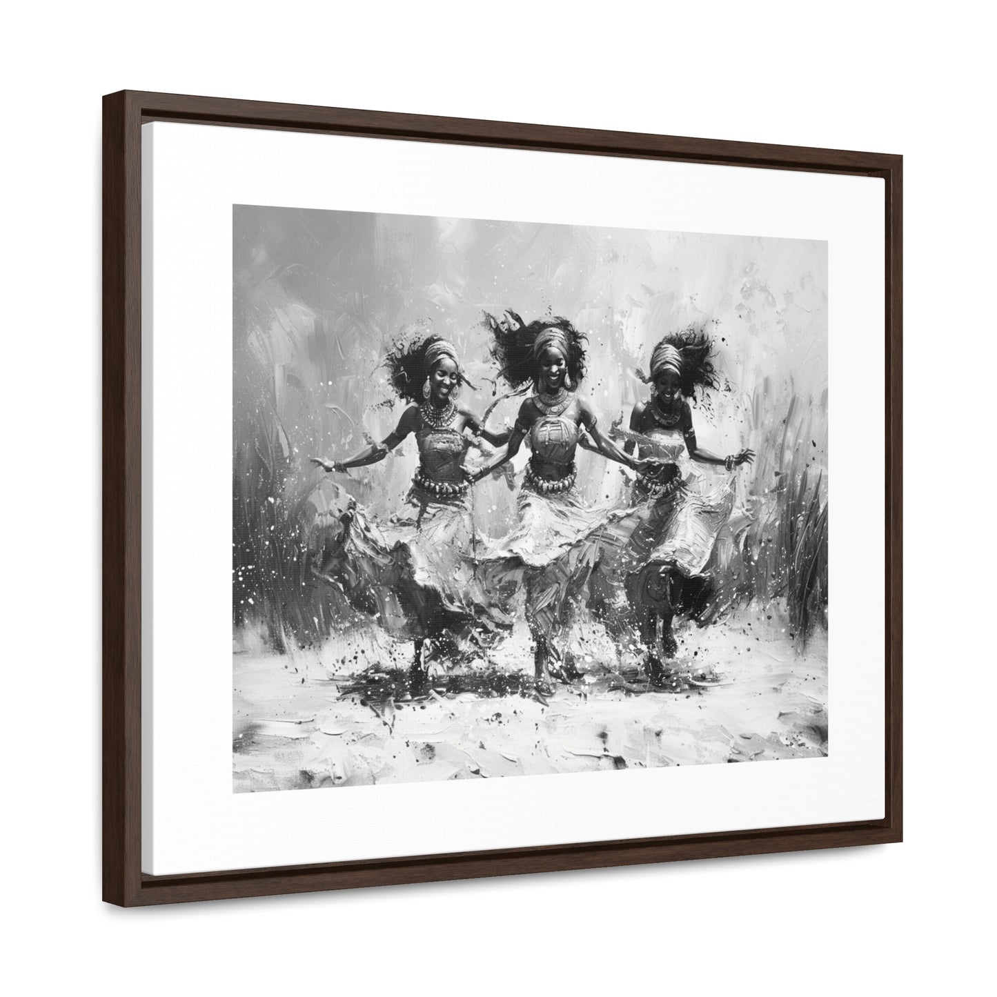 Windswept Rhythm - Framed Canvas b&w Wall Art