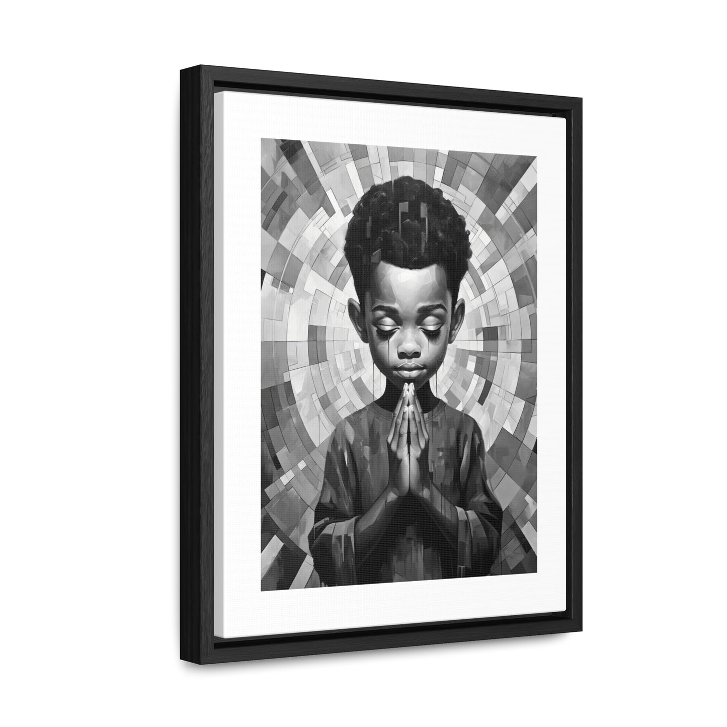 Radiance of Grace - Framed Canvas b&w Wall Art