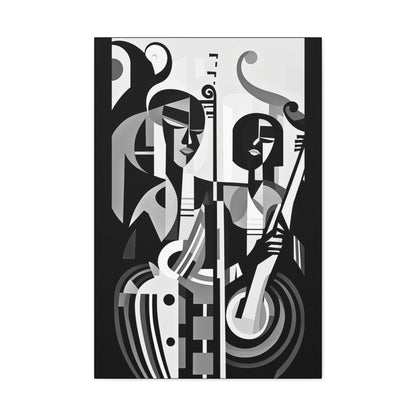The Melodic Duo - Canvas b&w Wall Art