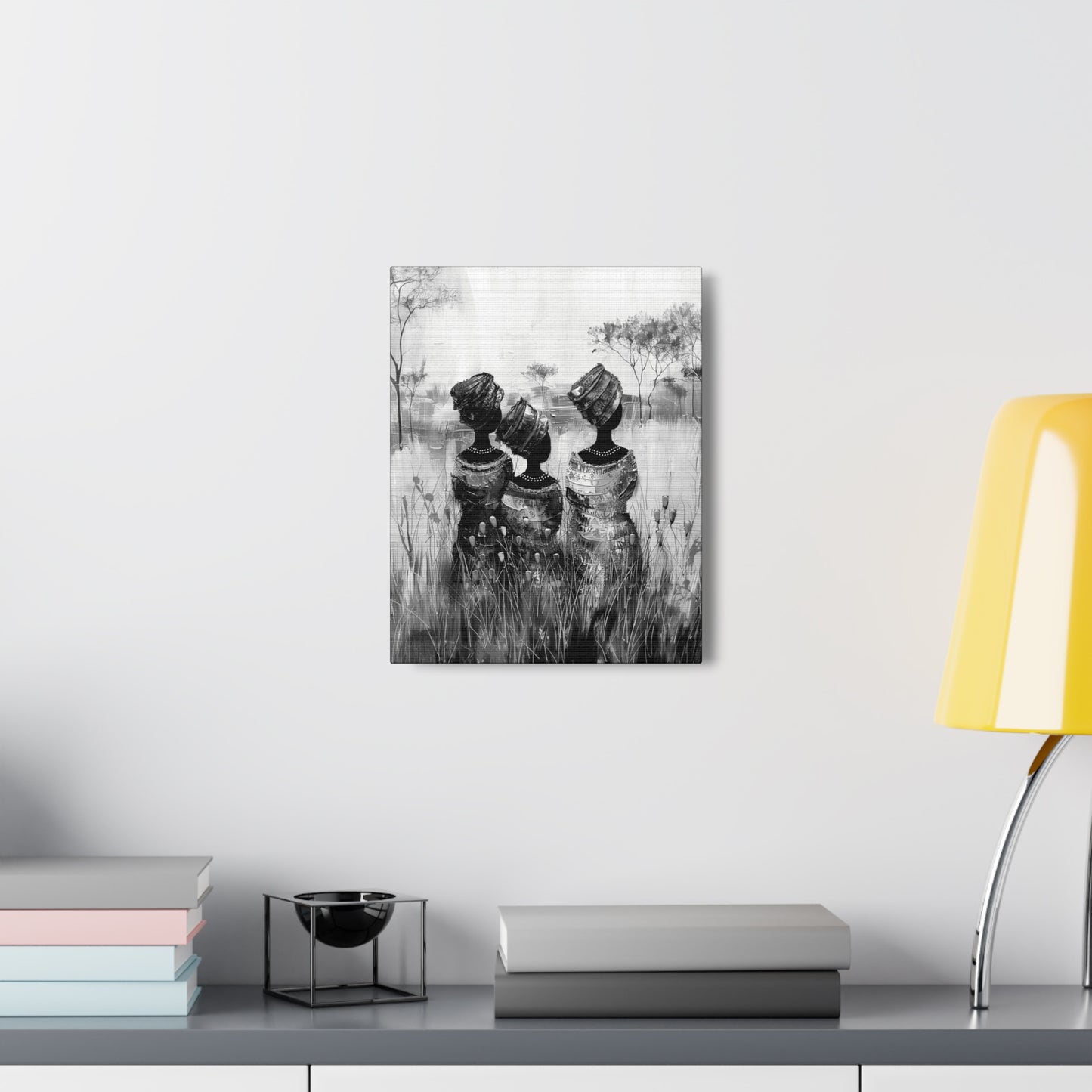 Sisters of the Savannah - Canvas b&w Wall Art