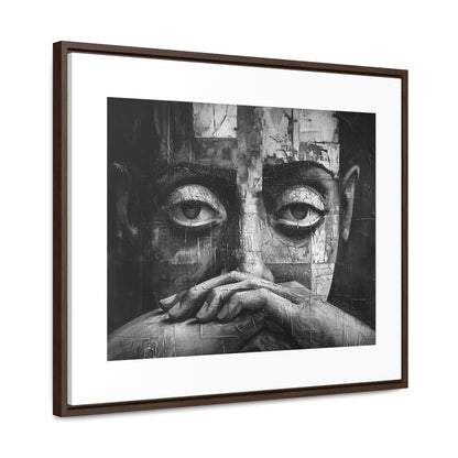 Silent Contemplation - Framed Canvas b&w Wall Art