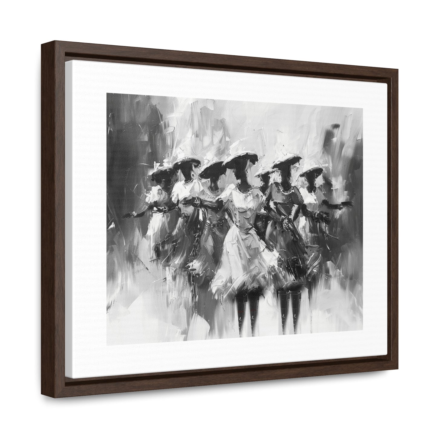 Rhythms of Joy - Framed Canvas b&w Wall Art