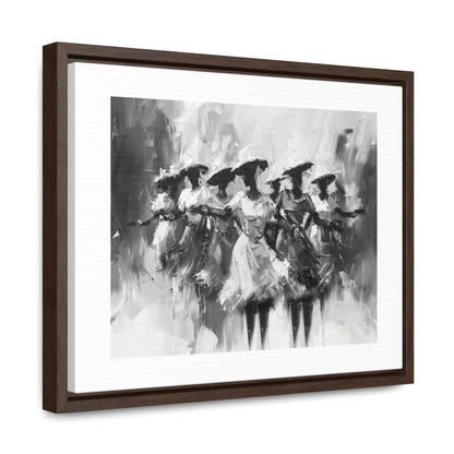Rhythms of Joy - Framed Canvas b&w Wall Art