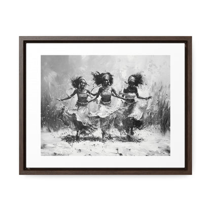 Windswept Rhythm - Framed Canvas b&w Wall Art
