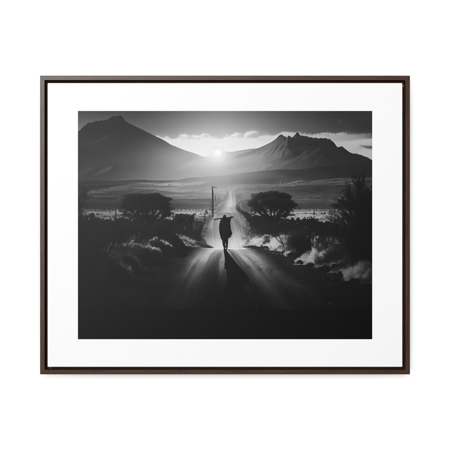 'Not without purpose' - Framed Canvas b&w Wall Art