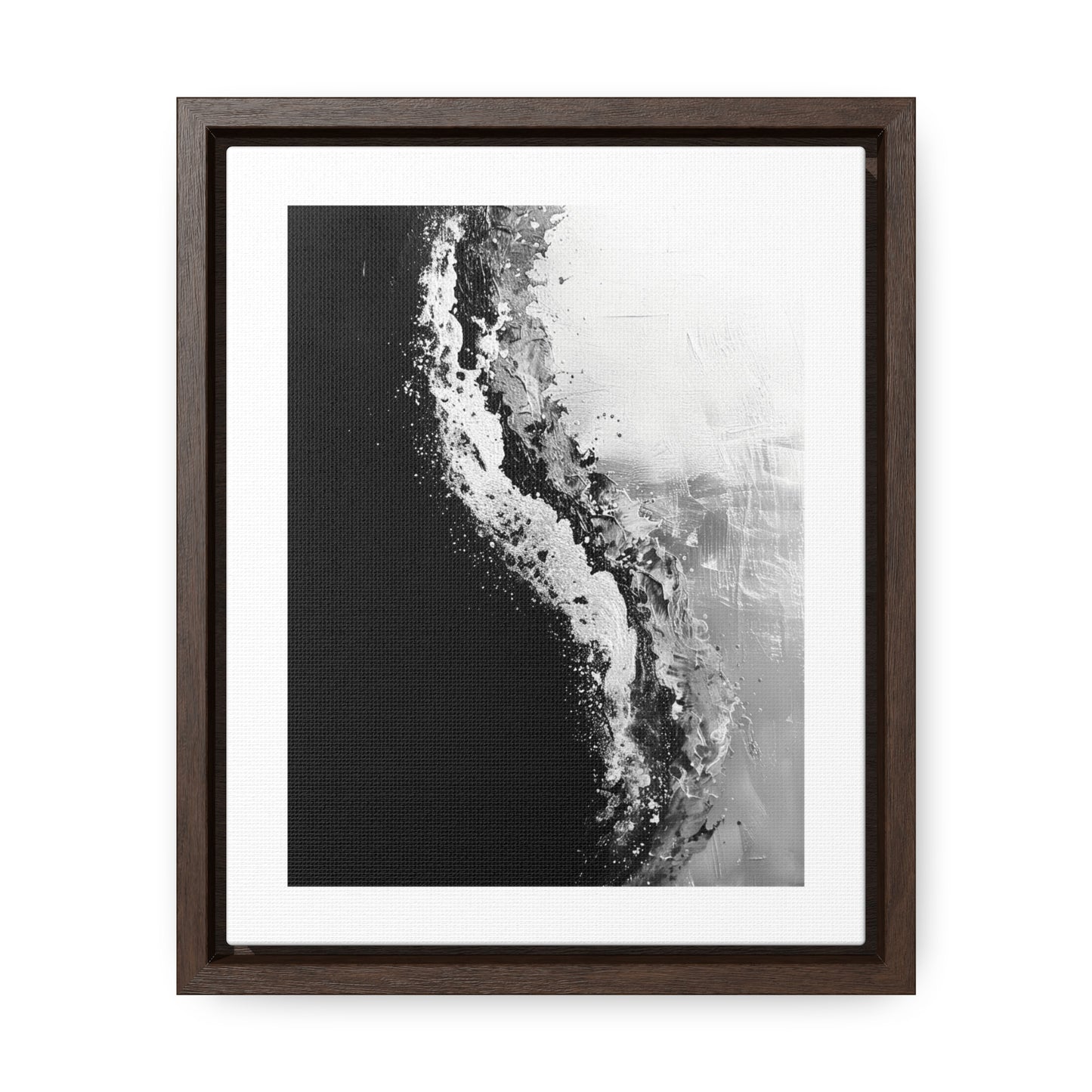 Yin Yang Shore - Framed Canvas b&w Wall Art