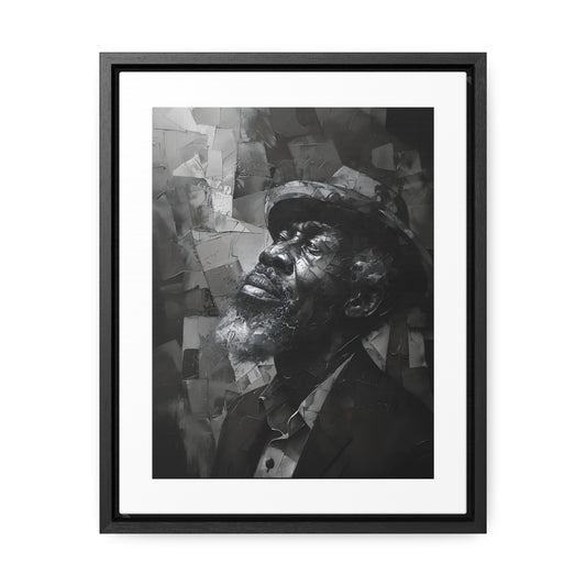 Gratitude's Whisper ተመስገን አምላኬ - Framed Canvas b&w Wall Art