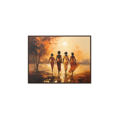 Sunlit Stroll - Framed Canvas Wall Art