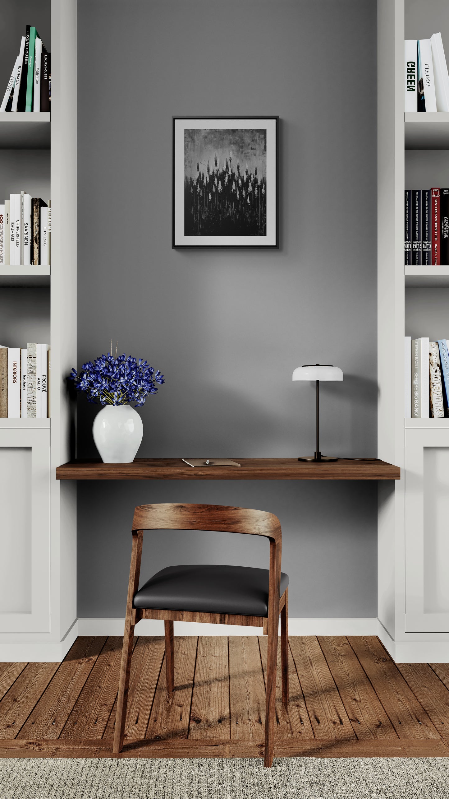 The Calm Before the Bloom - Framed Canvas b&w Wall Art