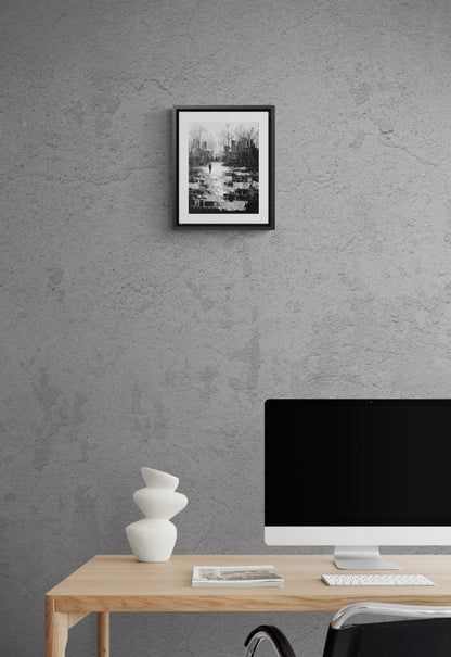 Solitude's Wisdom - Framed Canvas b&w Wall Art