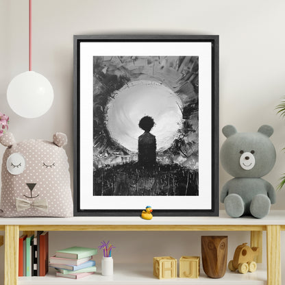 A Dawn of Promise - Framed Canvas b&w Wall Art