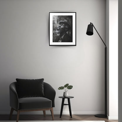 Gratitude's Whisper ተመስገን አምላኬ - Framed Canvas b&w Wall Art